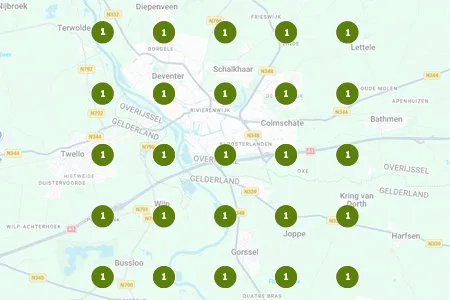Rankingscan na optimalisatie: overal positie 1 rond Deventer