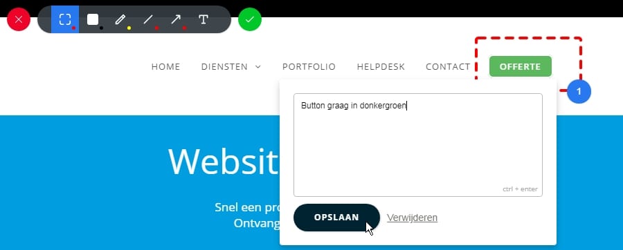 Hoe geef ik feedback over het ontwerp van mijn website?